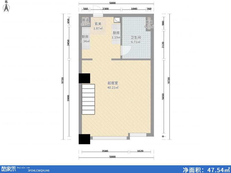 包頭裝修方案包頭總部經(jīng)濟園二期62㎡